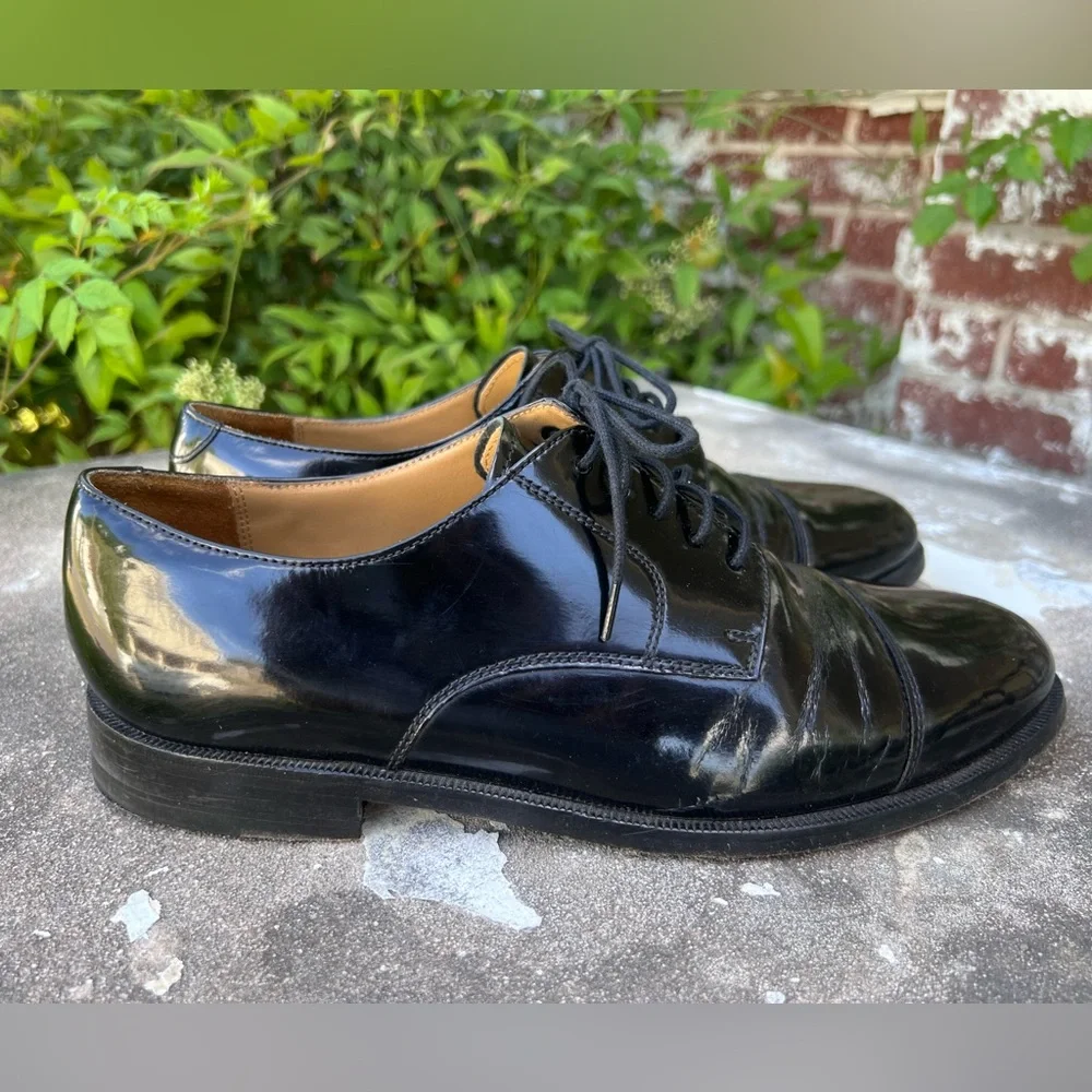 Cole Haan Caldwell Black Leather Cap Toe Oxford 9.5 EE 08330 MSRP $150